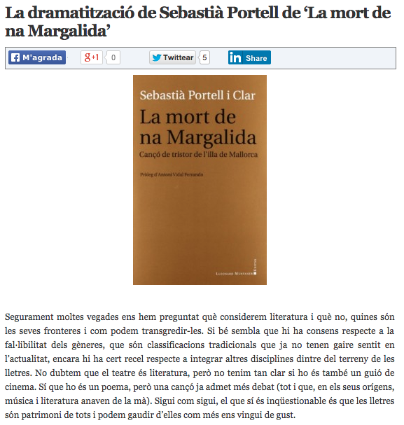 La mort de na Margalida . Llegir en cas d'incenci